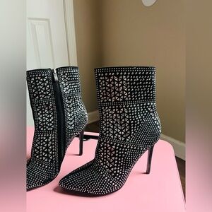 Women’s Black Studded Ankle Boots Size 9